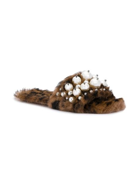 miu miu leopard slides|Miu Miu Pearly Fur Slide Sandals, Leopard Size 40 .